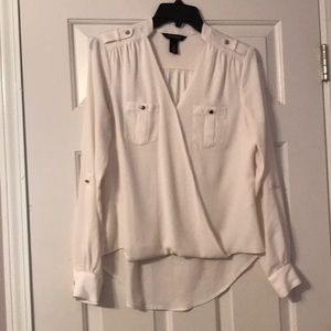Long sleeve ivory blouse